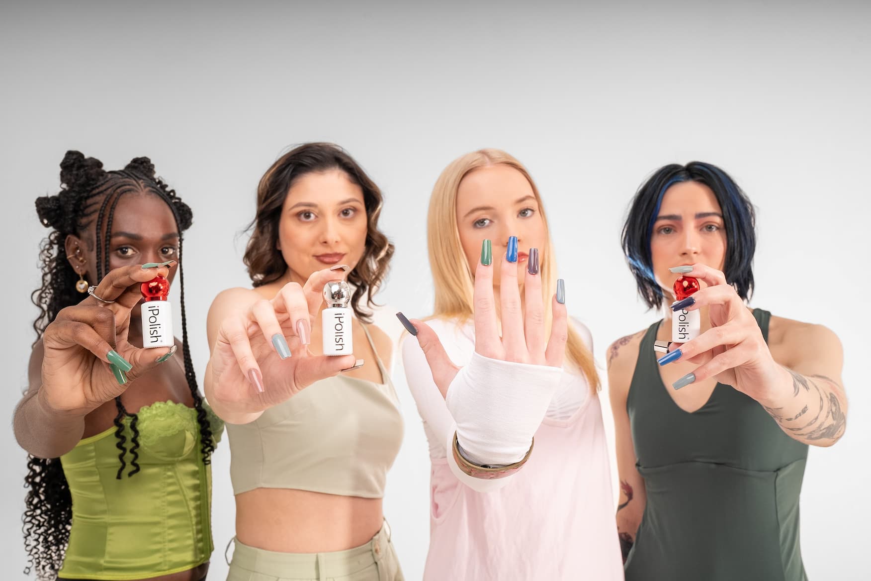 A group of models with iPolish products